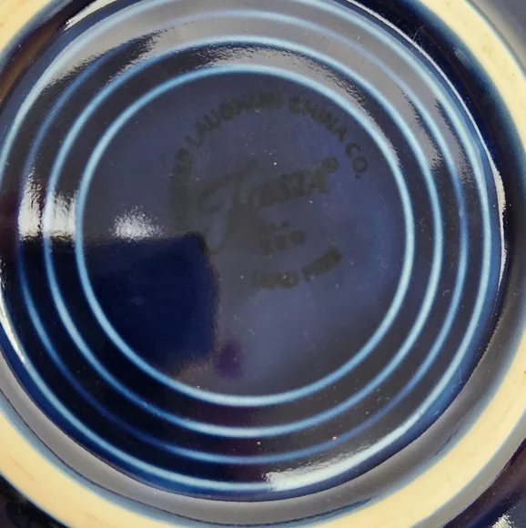 Fiesta Homer Laughlin Dark Blue Coffee/ Tea Mug Cup And Saucer Plate. - Picture 6 of 7